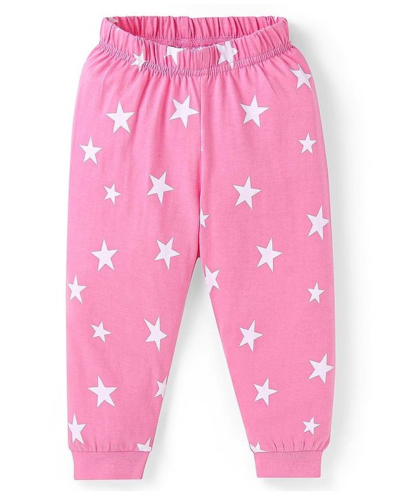 Babyhug Disney Single Jersey Knit Full Sleeves Night Suit With Tinker Bell Graphics - Pink