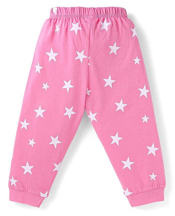 Babyhug Disney Single Jersey Knit Full Sleeves Night Suit With Tinker Bell Graphics - Pink