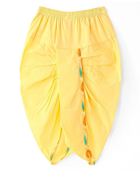 Babyhug Cotton Woven Cambric Lurex Full Sleeves Printed Kurta Dhoti Set - Yellow