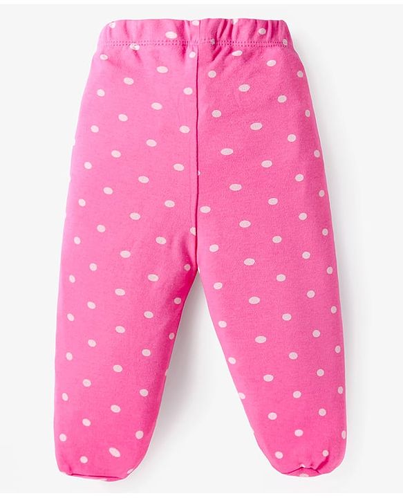 Babyhug Interlock Cotton Knit Bootie Leggings Floral Print Pack of 3 - Pink Purple & White