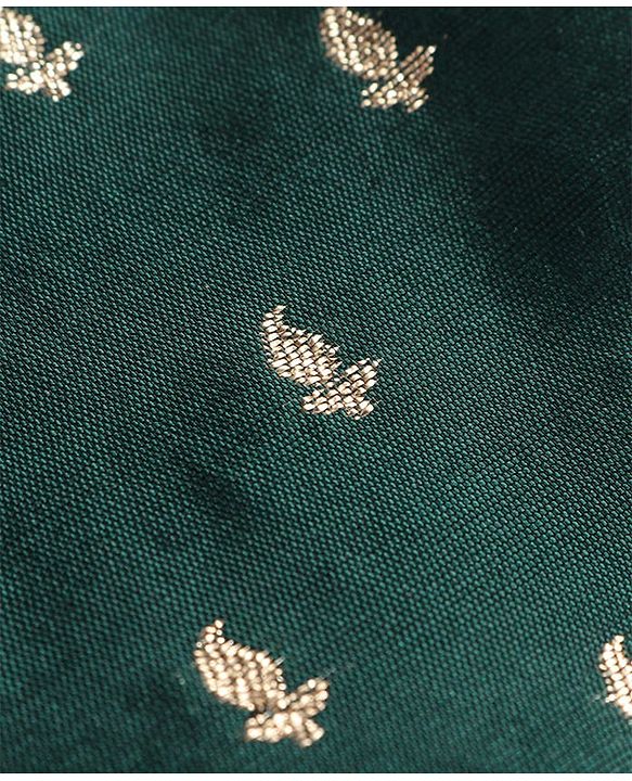 Babyhug Woven Dobby Full Sleeves Foil Printed & Embroidered Kurta Dhoti Set - Dark Green
