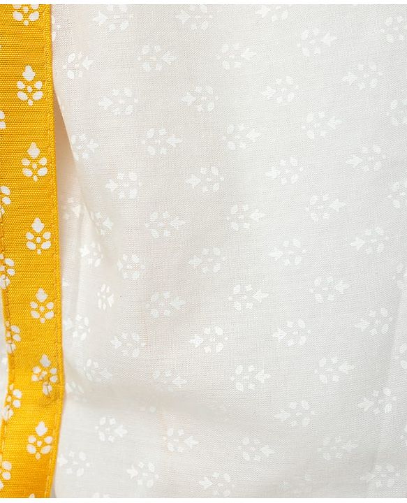 Babyhug Cotton Woven Full Sleeves Printed Kurta Dhoti Set - Yellow