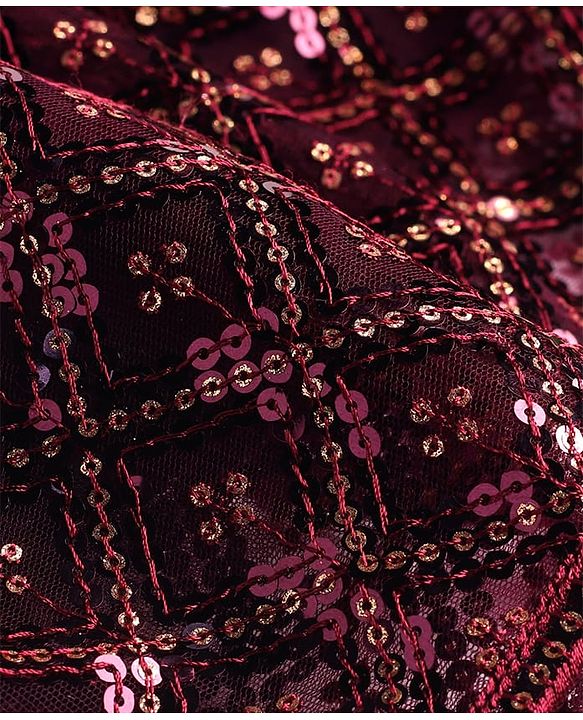 Babyhug Woven Cap Sleeves Sequin Embroidered Ethnic Dress - Magenta