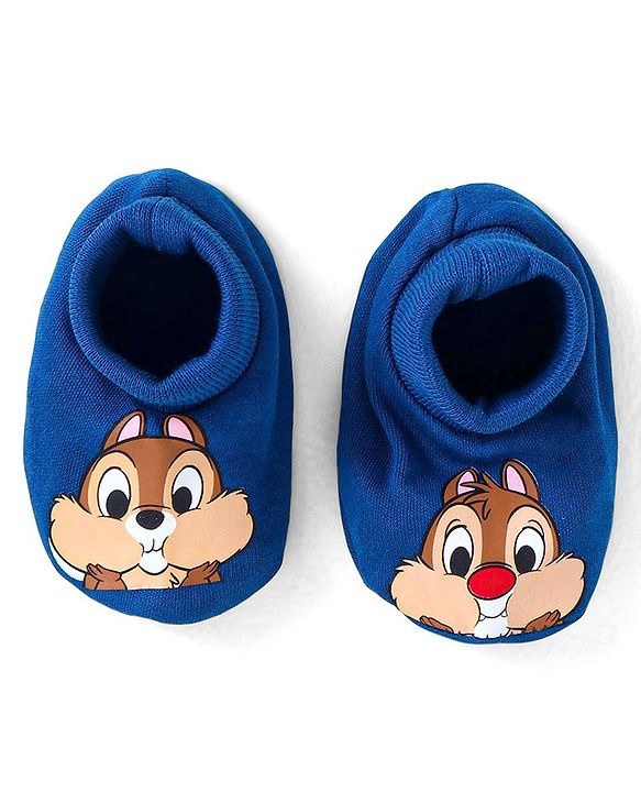 Babyhug Disney Interlock Knit Cap Mittens & Booties With Chip n Dale Applique & 3D Ear Detailing - Navy Blue
