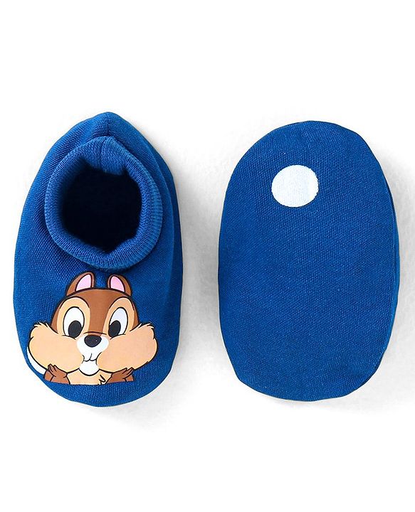 Babyhug Disney Interlock Knit Cap Mittens & Booties With Chip n Dale Applique & 3D Ear Detailing - Navy Blue