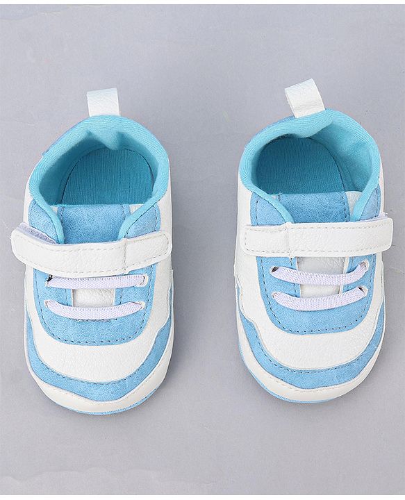 Cute Walk by Babyhug Booties With Velcro Closure & Dino Print - Blue & White