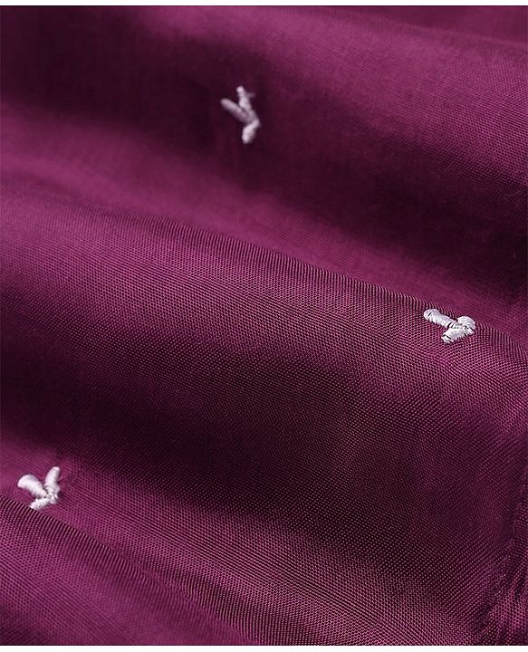 Babyhug Woven Three Fourth Sleeves Floral Embroidery at Yoke  Kurti Palazzo Set with Dupatta - Wine