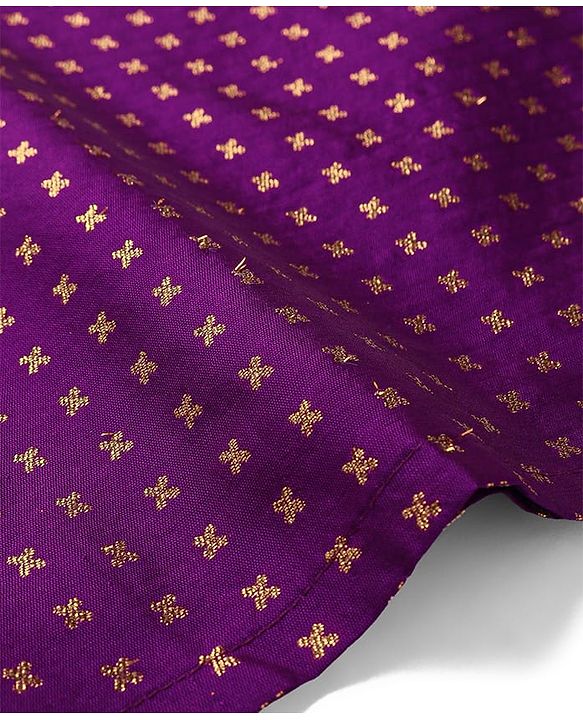 Babyhug Woven Full Sleeves Foil Printed Kurta Pyjama Set - Purple