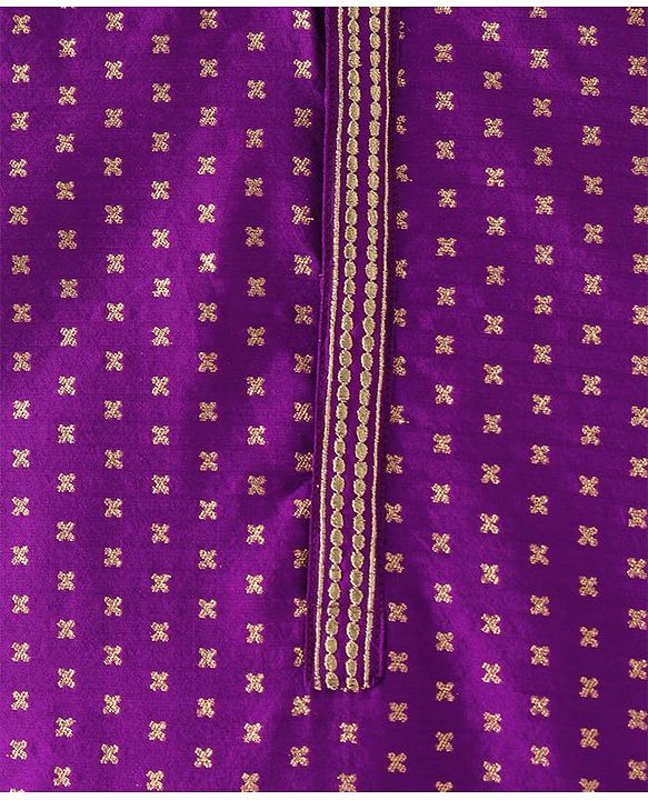 Babyhug Woven Full Sleeves Foil Printed Kurta Pyjama Set - Purple