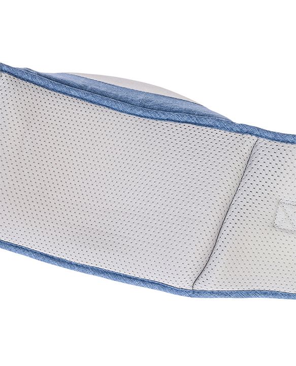 Babyhug Luxe Lift 4-in-1 Ergonomic Hip Seat Carrier: Padded Waist Support, Adjustable Straps, 4 Carrying Positions, Side Storage & Optimal Weight Distribution  For Babies 5 Months+ up to 15 kg - Blue