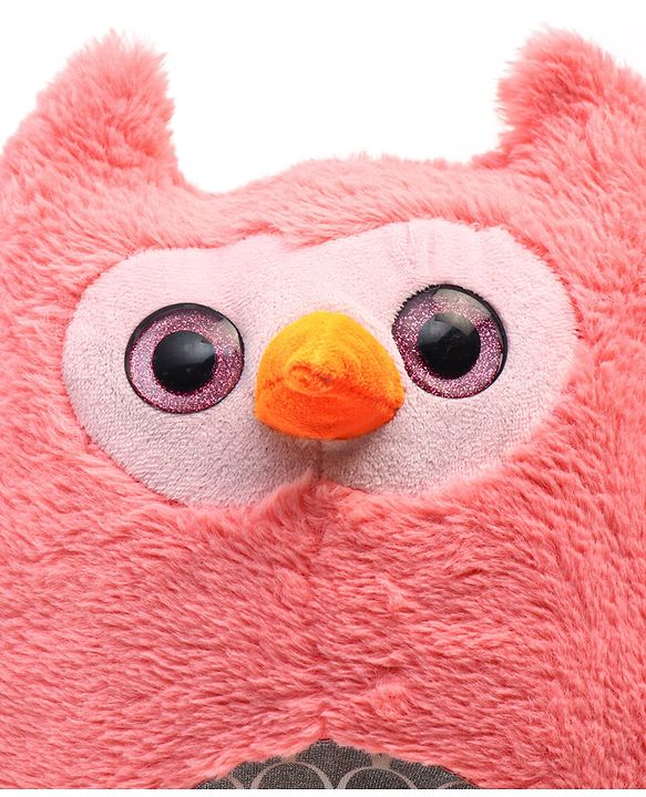 Babyhug Supersoft Owl Soft Toy Pink - Length 35 cm