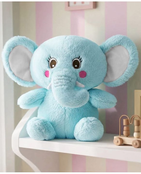 Babyhug Elephant Soft Toy Blue - Length 44 cm