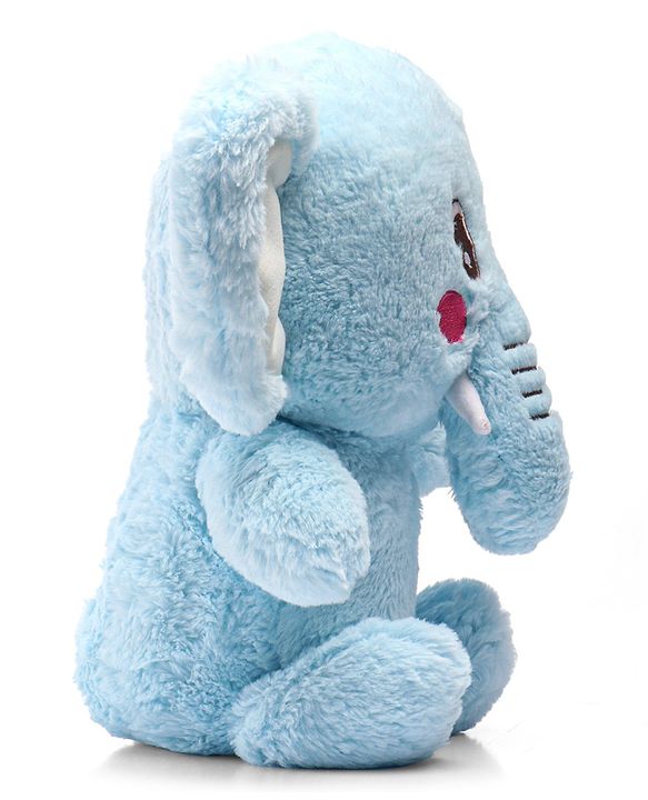 Babyhug Elephant Soft Toy Blue - Length 44 cm