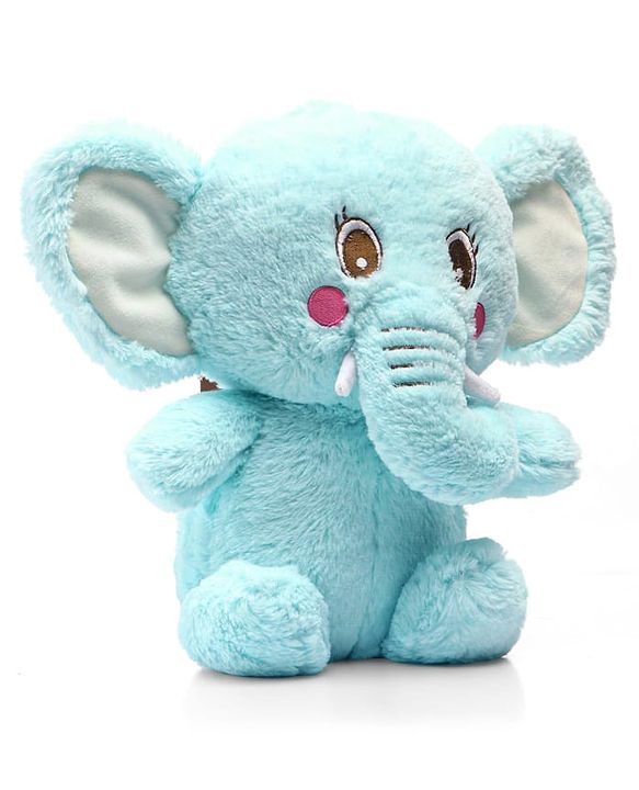 Babyhug Elephant Soft Toy Blue - Length 44 cm