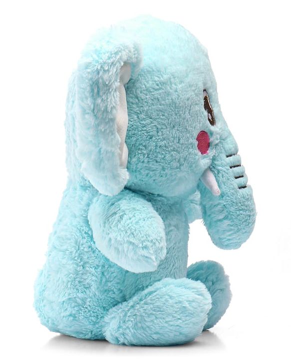 Babyhug Elephant Soft Toy Blue - Length 44 cm