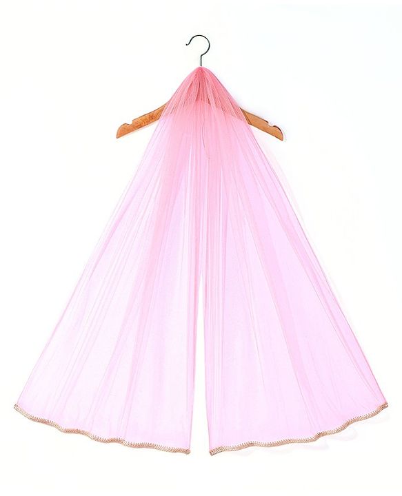 Babyhug Woven Half Sleeves Ombre Choli Lehenga & Dupatta Set with Embellishments - Pink