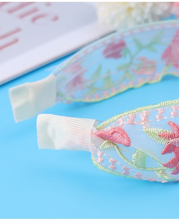 Pine Kids Free Size Hair Band With Floral Embroidery - Beige