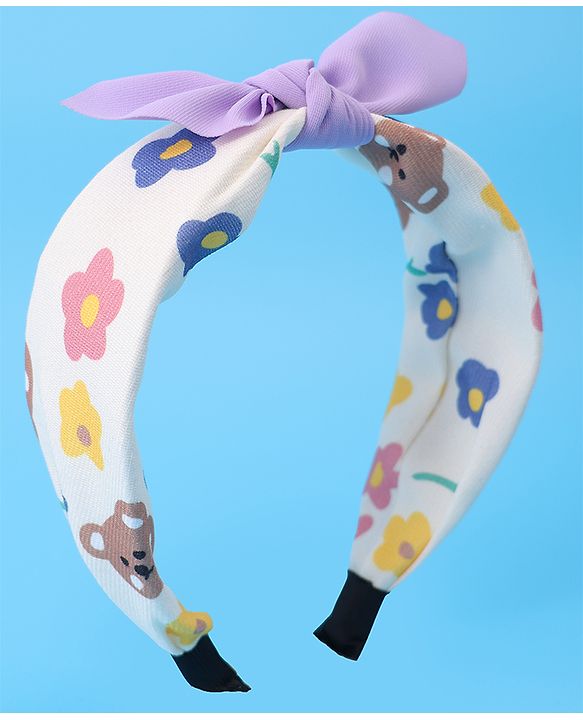 Babyhug Bow Applique Hair Band - Purple