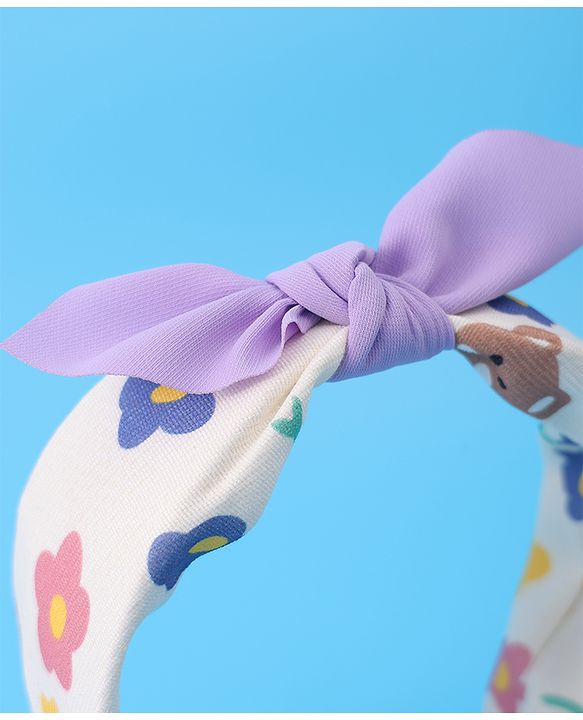 Babyhug Bow Applique Hair Band - Purple