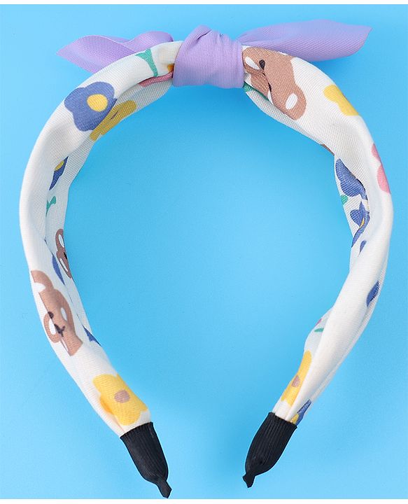 Babyhug Bow Applique Hair Band - Purple