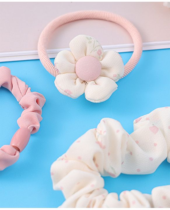 Babyhug Rubber Bands & Scrunchies Set Pack of 3 - Pink