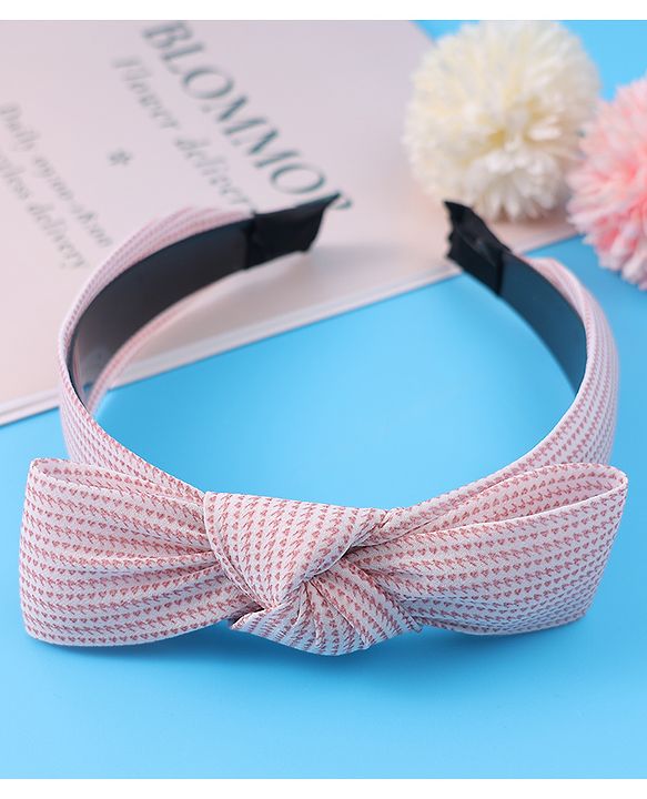 Pine Kids Hair Band with Bow Applique Free Size - Pink