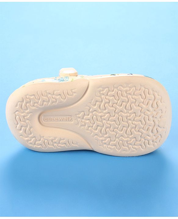 Cute Walk by Babyhug Crab Printed Clogs with Backstrap - Cream