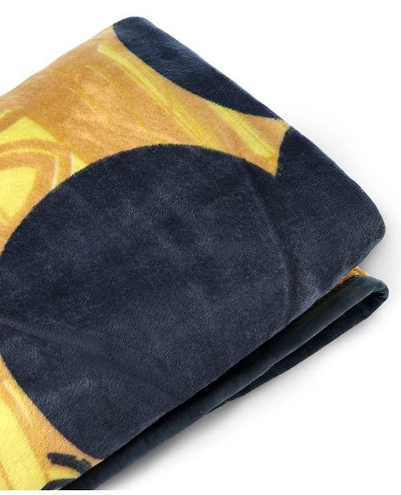 Pine Kids Disney Single Ply Fleece Blanket in Mickey Mouse Print - Grey