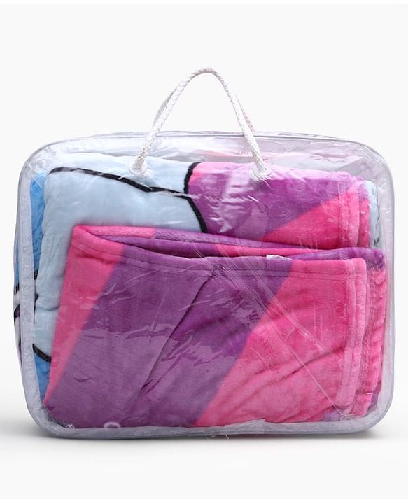 Pine Kids Disney Single Ply Fleece Blanket in Disney Princess Print - Pink