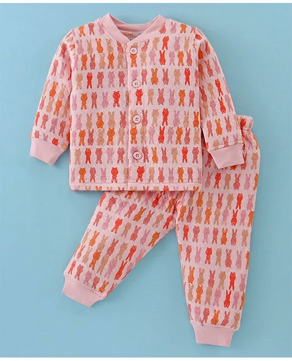Buy Doreme Full Sleeves Nightwear Co-Ord Suit With Bunnies Print