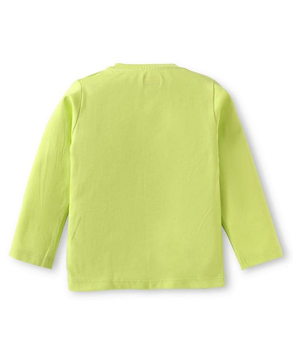Babyhug Disney Single Jersey Knit Full Sleeves Night Suit with Mickey Mouse Graphics - Lime Green