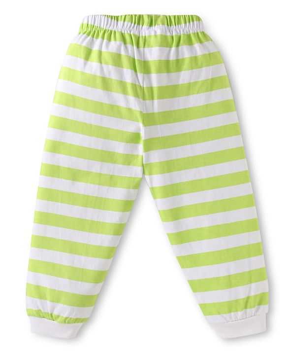 Babyhug Disney Single Jersey Knit Full Sleeves Night Suit with Mickey Mouse Graphics - Lime Green