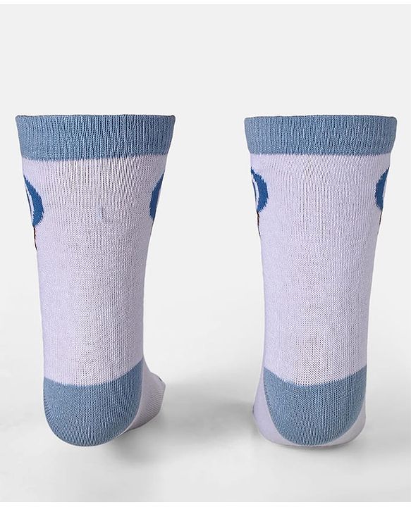Cute Walk by Babyhug Cotton Knit Anti-Bacterial Ankle Length Cloud & Parachute Designed Socks Pack of 5 - Light Blue Grey & White