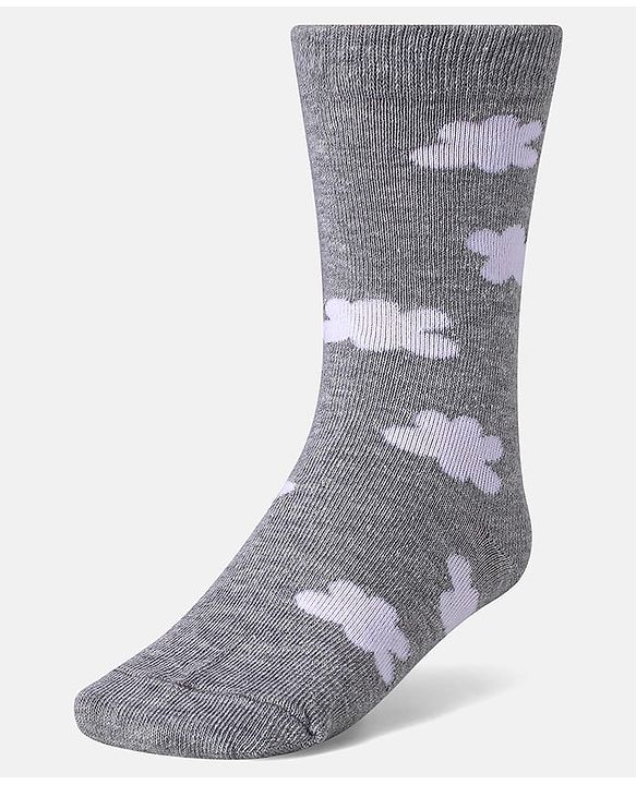 Cute Walk by Babyhug Cotton Knit Anti-Bacterial Ankle Length Cloud & Parachute Designed Socks Pack of 5 - Light Blue Grey & White