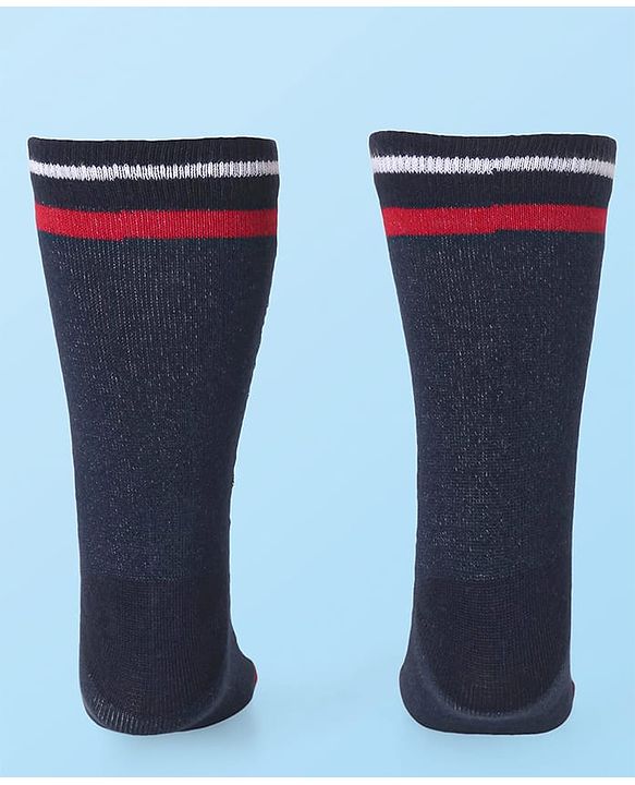 Cute Walk by Babyhug Knit Antibacterial Ankle Length Striped Socks with Polka Dot & Star Print Pack of 5 - Navy & Red