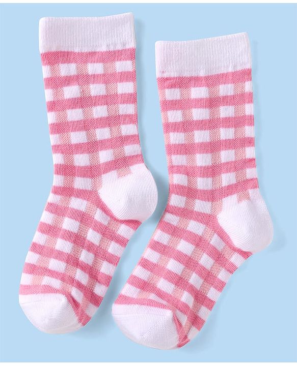 Cutewalk by Babyhug Non Terry Knit Anti-bacterial Ankle Length Socks with Floral & Fruits Design Pack of 5 - White & Pink