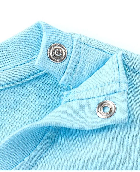 Babyhug Cotton Knit Full Sleeves Night Suit with Bear Print - Sky Blue