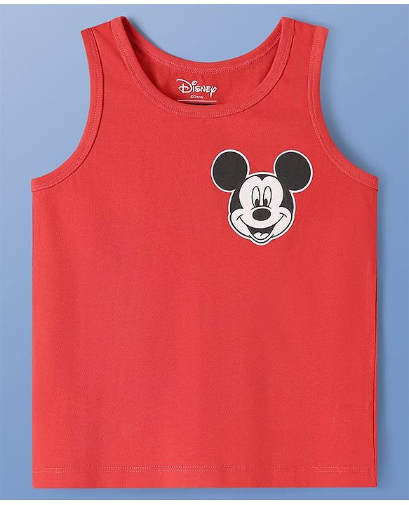 Pine Kids Disney Single Jersey Knit Sleeveless Tank T-Shirt With Mickey Mouse Graphic Pack of 3 - Red Black & White