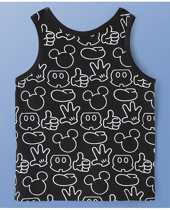 Pine Kids Disney Single Jersey Knit Sleeveless Tank T-Shirt With Mickey Mouse Graphic Pack of 3 - Red Black & White