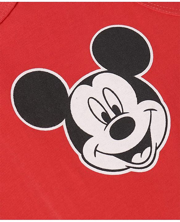 Pine Kids Disney Single Jersey Knit Sleeveless Tank T-Shirt With Mickey Mouse Graphic Pack of 3 - Red Black & White