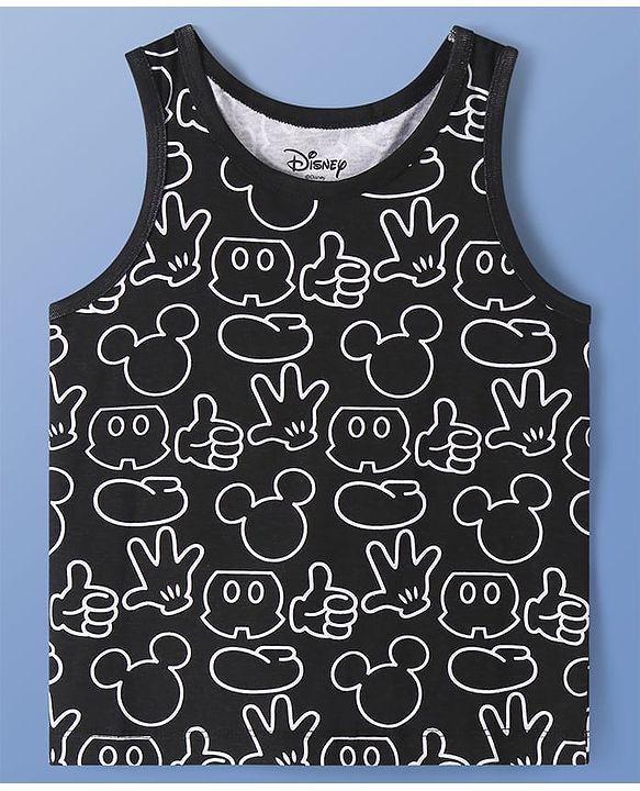Pine Kids Disney Single Jersey Knit Sleeveless Tank T-Shirt With Mickey Mouse Graphic Pack of 3 - Red Black & White