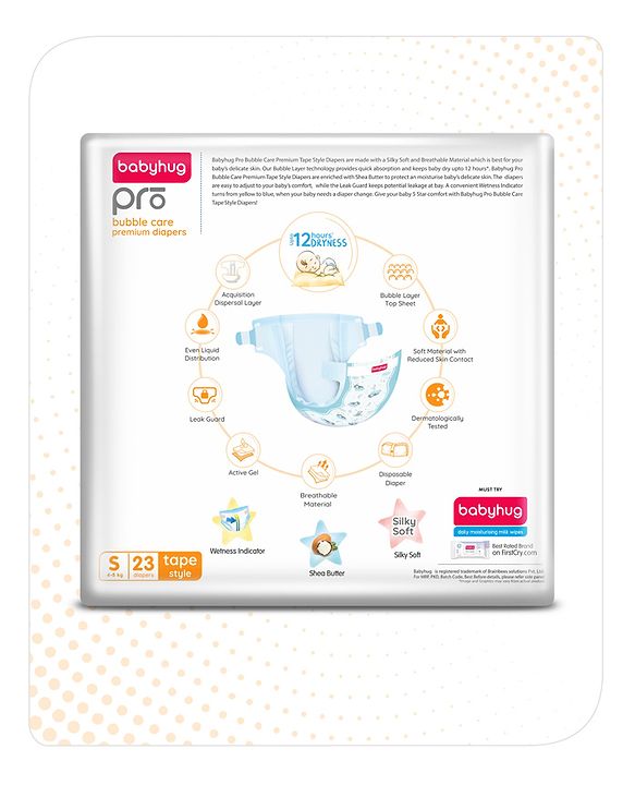 Babyhug Pro Bubble Care Premium Pant Style Diaper Large Size - Pack of 20 Pieces