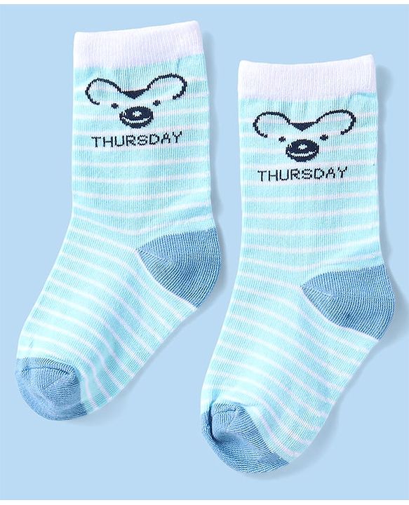 Cute Walk by Babyhug Non Terry Knit Anti-Bacterial Ankle Length Socks With Polka Dots & Strips Pack of 7 - Multicolor