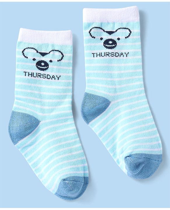 Cute Walk by Babyhug Non Terry Knit Anti-Bacterial Ankle Length Socks With Polka Dots & Strips Pack of 7 - Multicolor