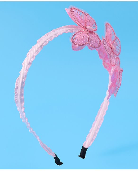 Babyhug Hair Band with Butterfly Applique Free Size - Pink