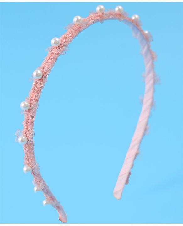 Pine Kids Hair Band with Pearl Applique Free Size - Pink
