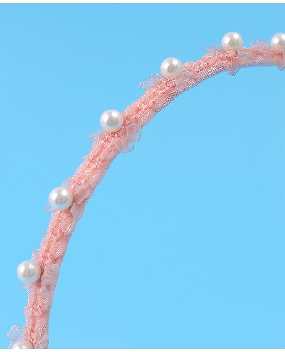 Pine Kids Hair Band with Pearl Applique Free Size - Pink