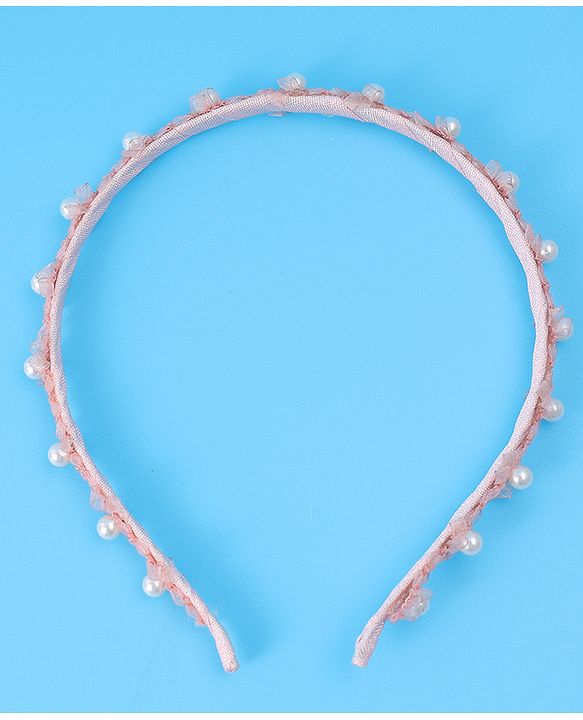 Pine Kids Hair Band with Pearl Applique Free Size - Pink