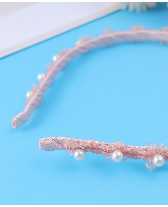 Pine Kids Hair Band with Pearl Applique Free Size - Pink