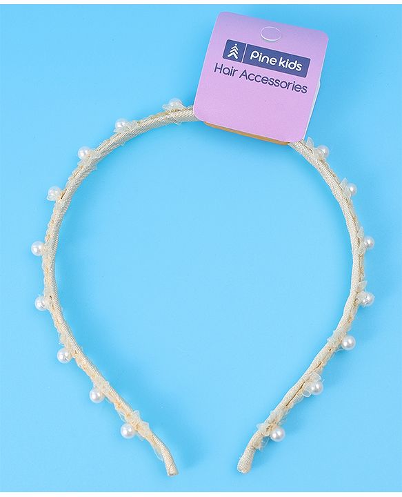 Pine Kids Pearl Hair Band Free Size - Yellow